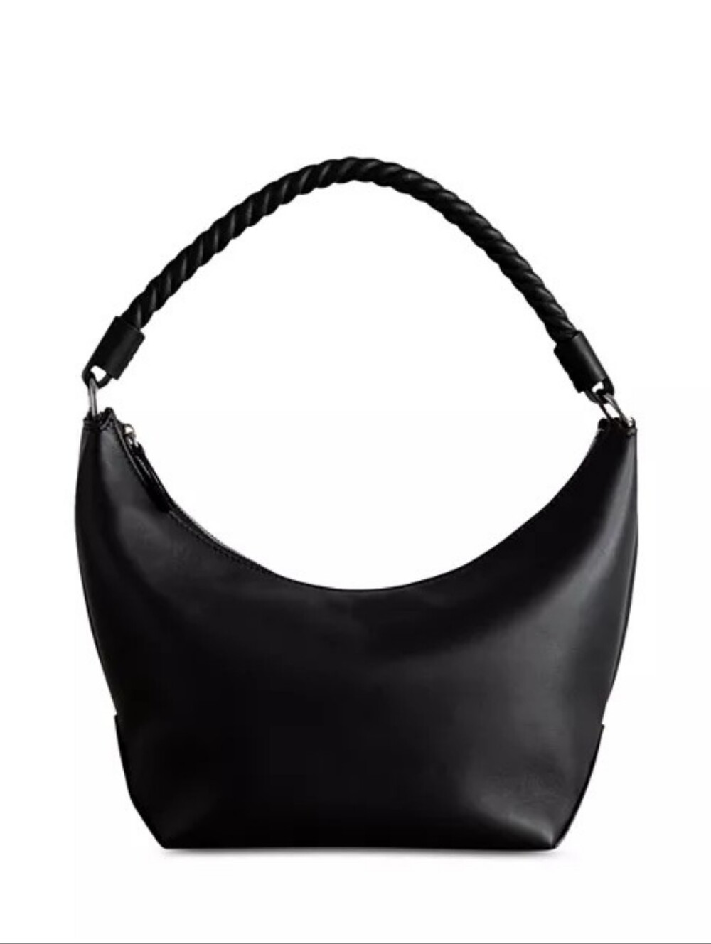 Jenni Kayne Crescent Leather Shoulder Bag Black NWT